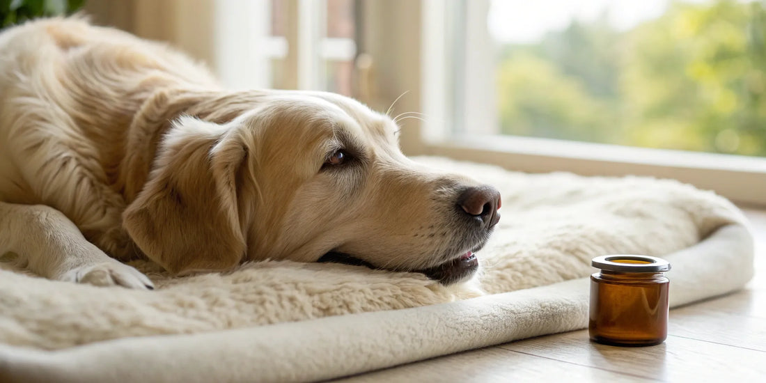 Dog with hot spot seeking itch relief.
