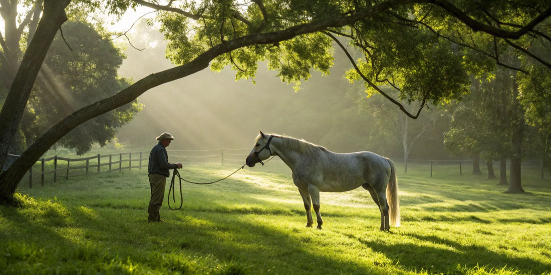 Horse with arthritis receiving medication.