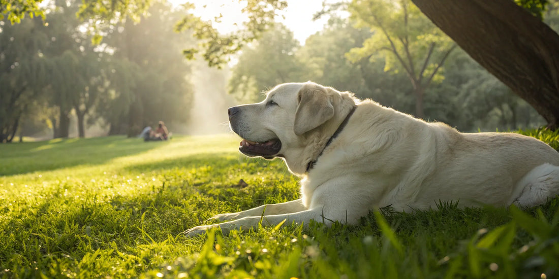 Large dog enjoying comfort and mobility thanks to joint supplements.